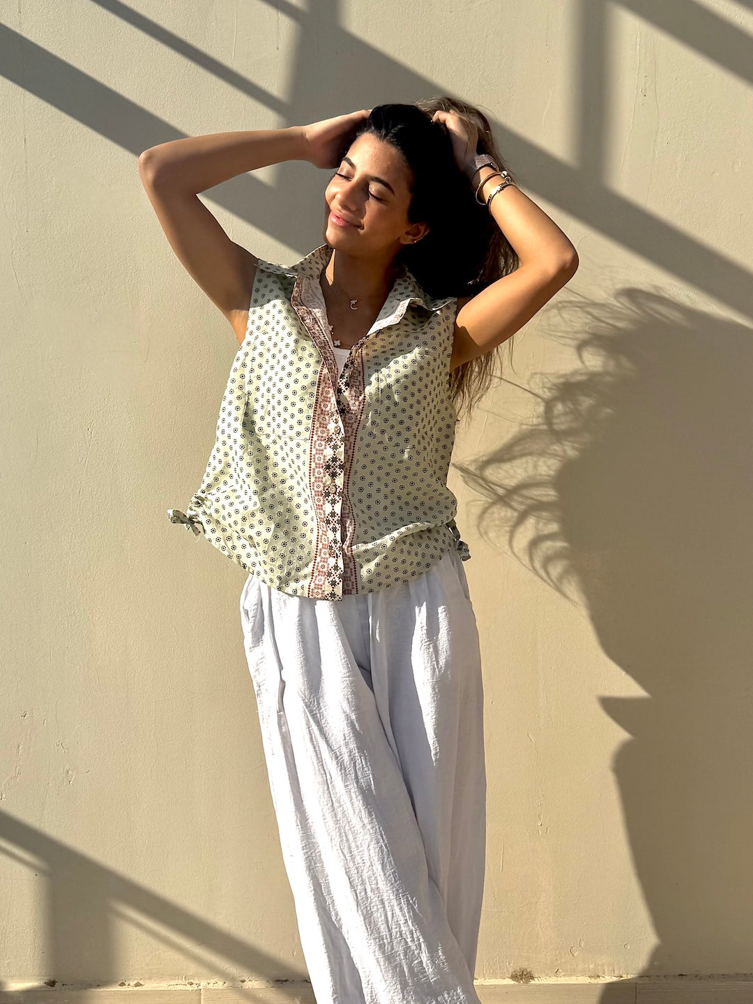 Whispered Fields Linen Vest