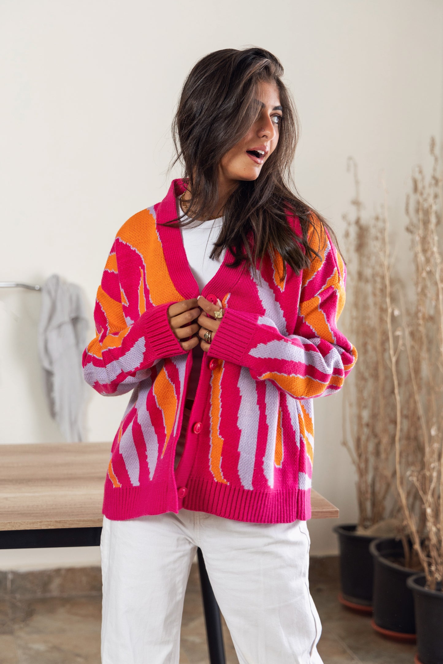 Fucshia Vintage Cardigan