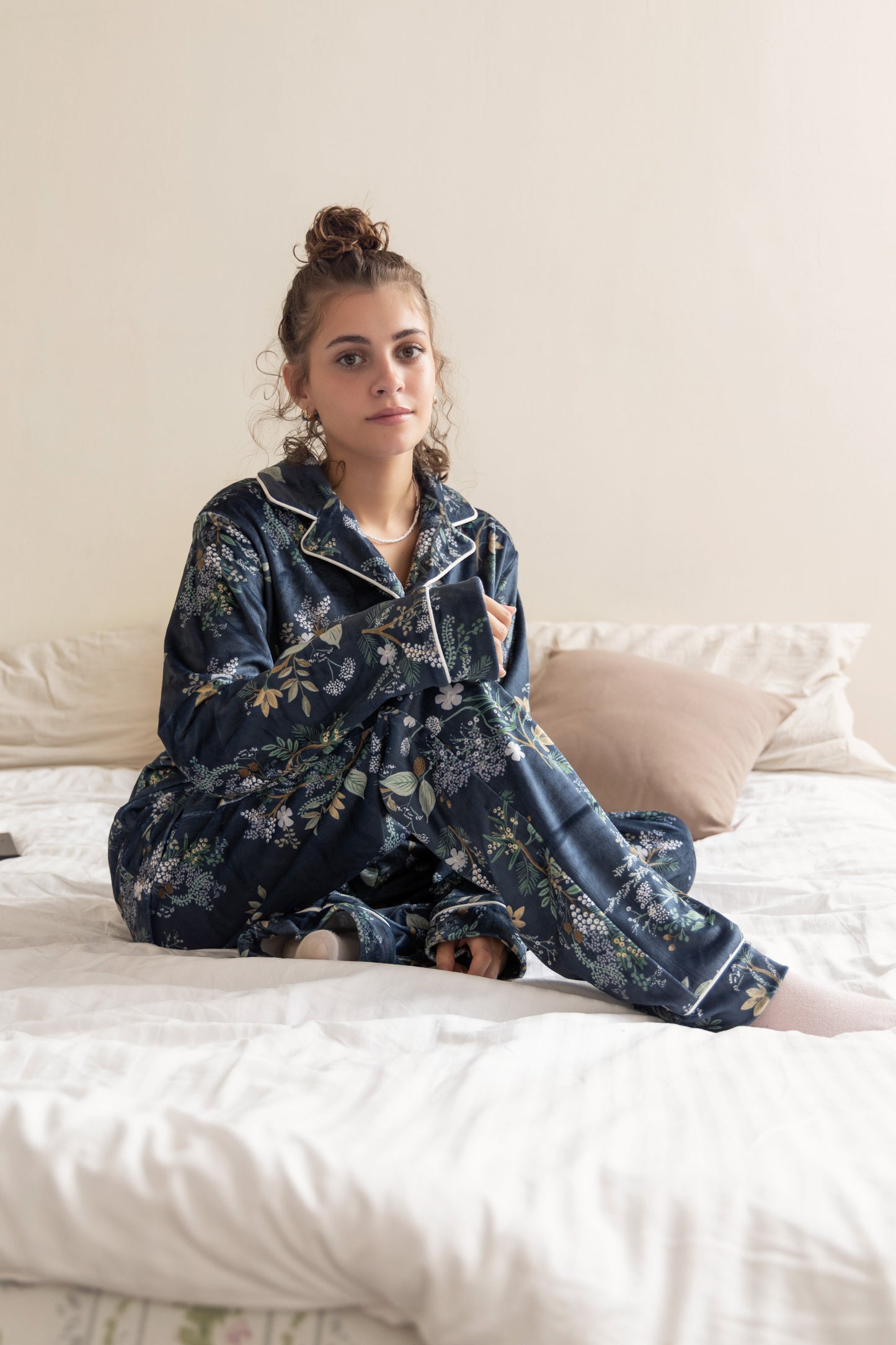 Floral Petroleum Buttoned PJ