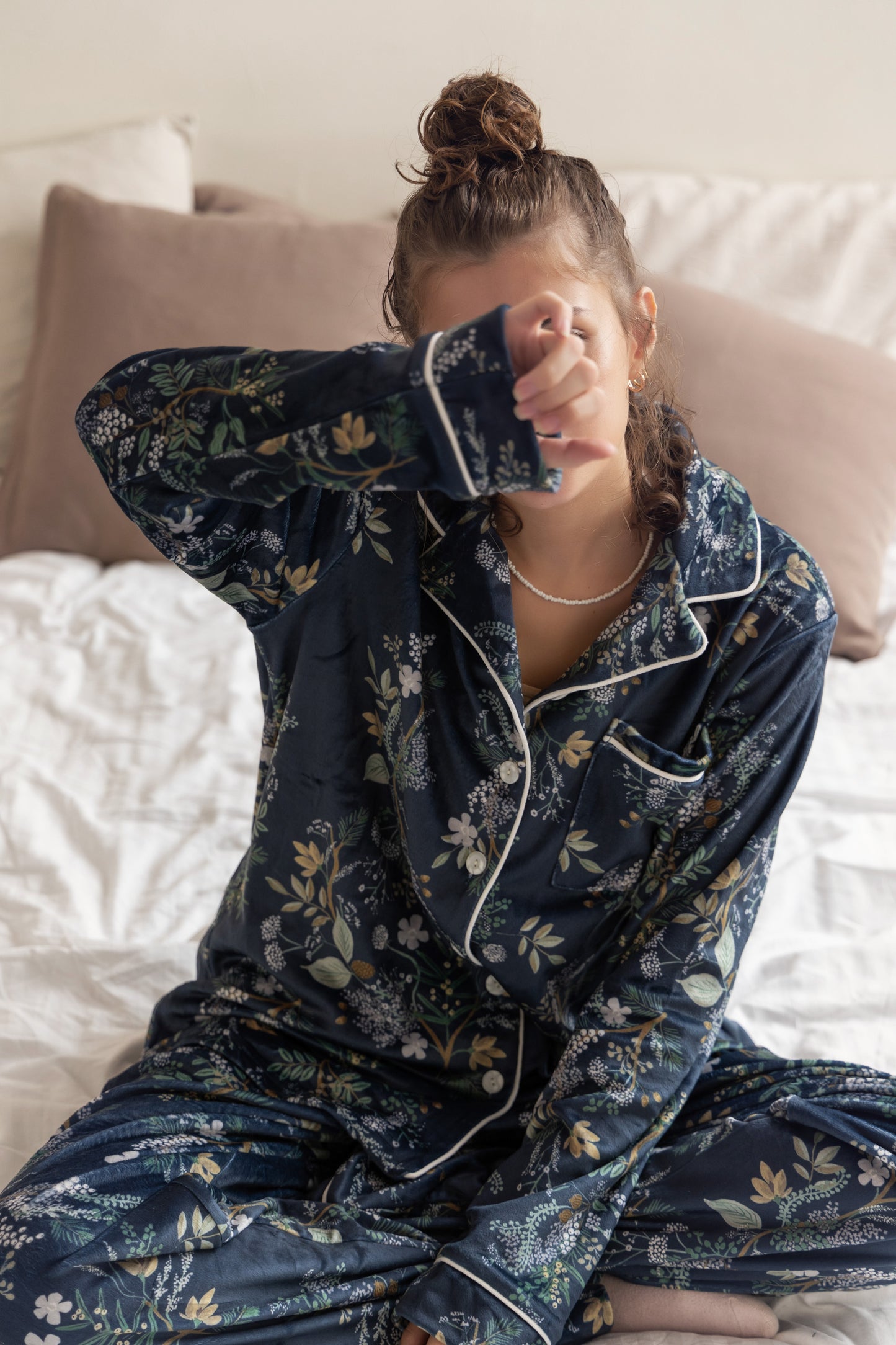 Floral Petroleum Buttoned PJ