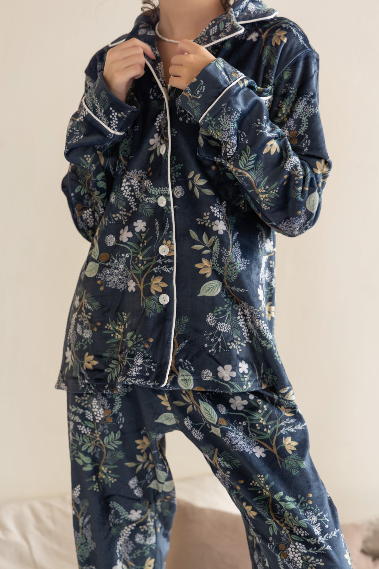 Floral Petroleum Buttoned PJ