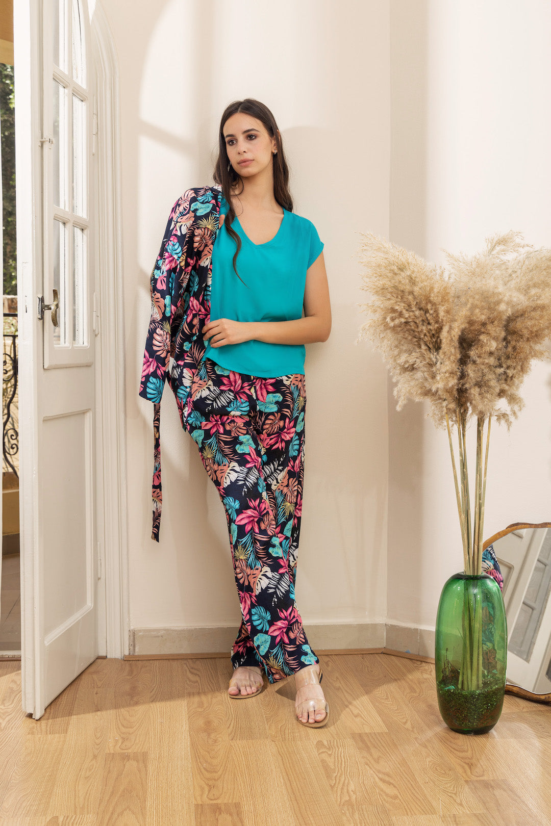 Kimono PJ Half Sleeve Top - Dark Blue