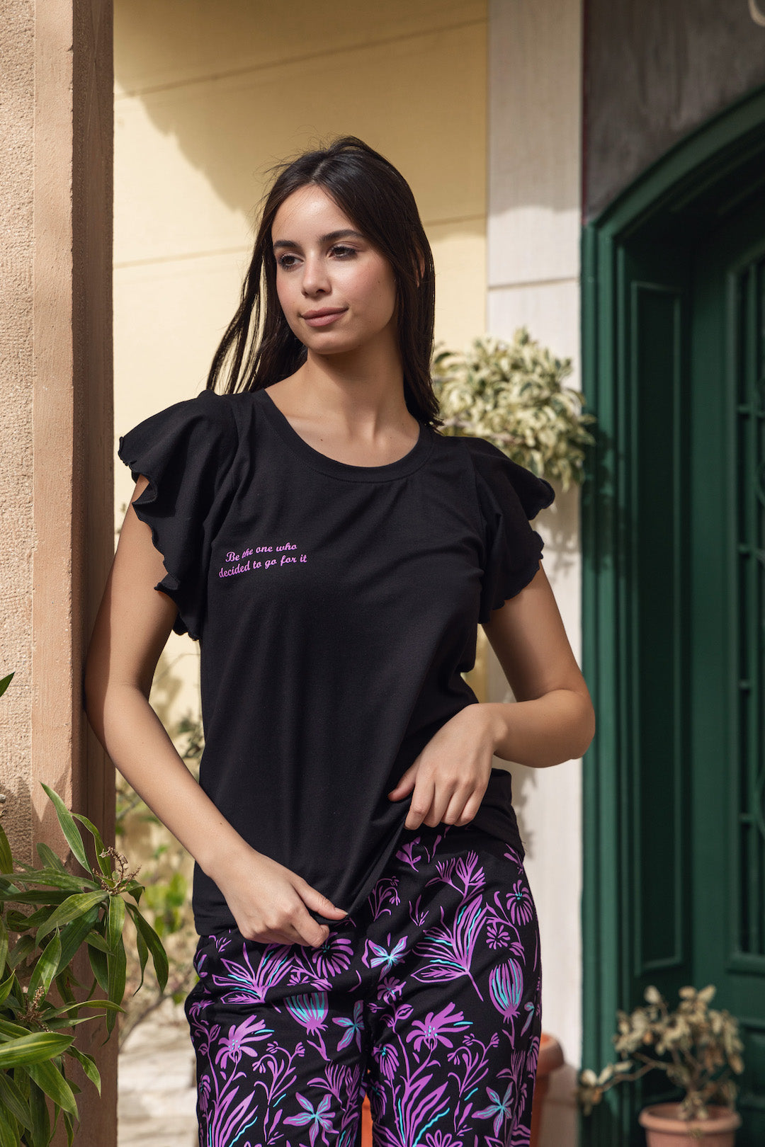 Black Top and Pants Pajama