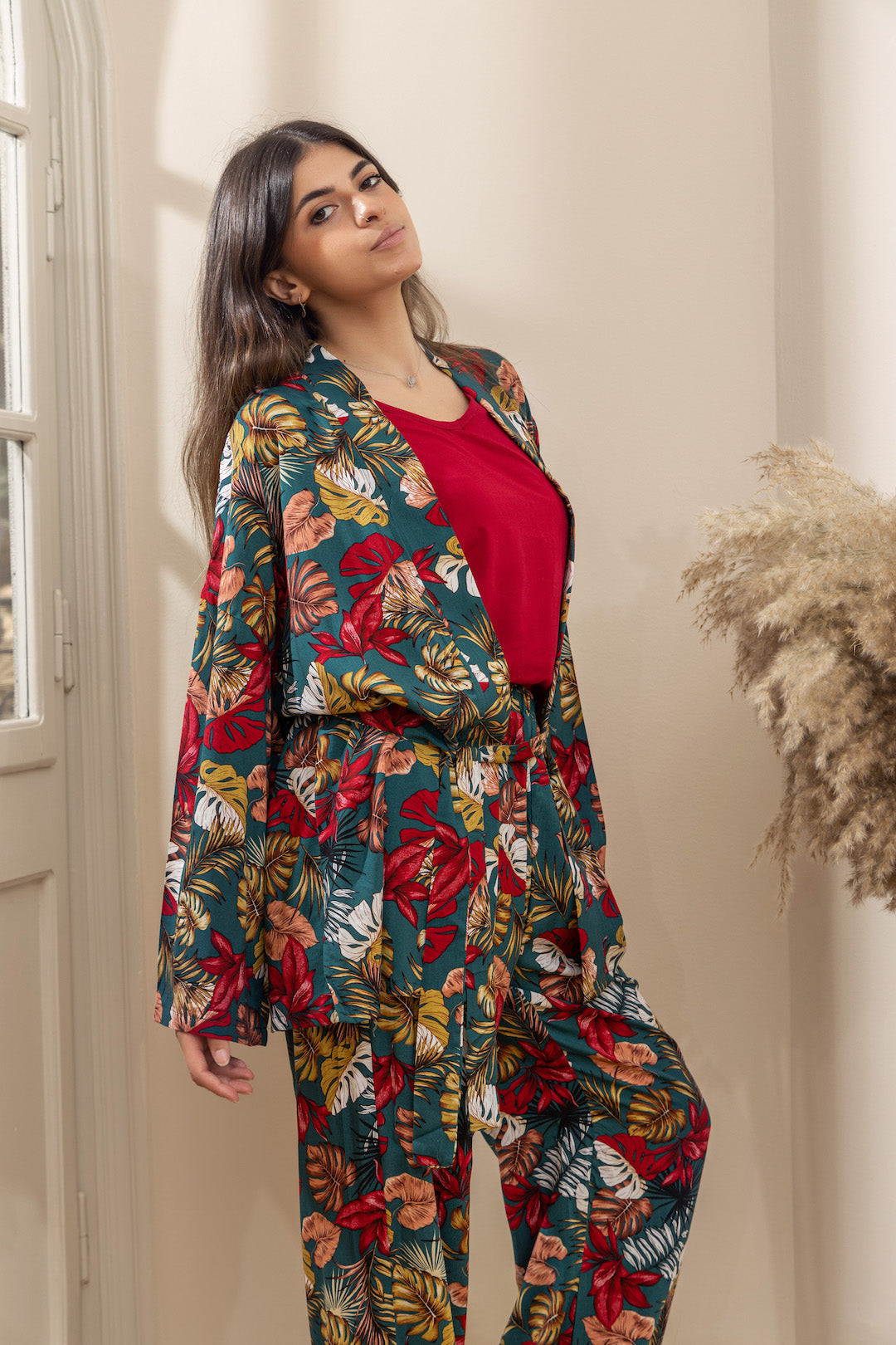Kimono PJ Half Sleeve Top - Petroleum
