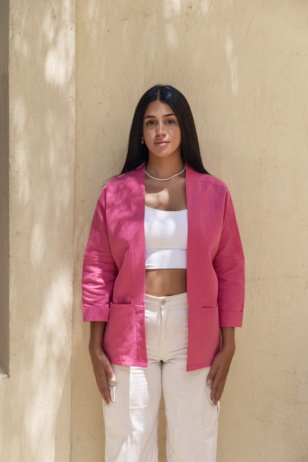 Fuschia Short Cotton Kimono