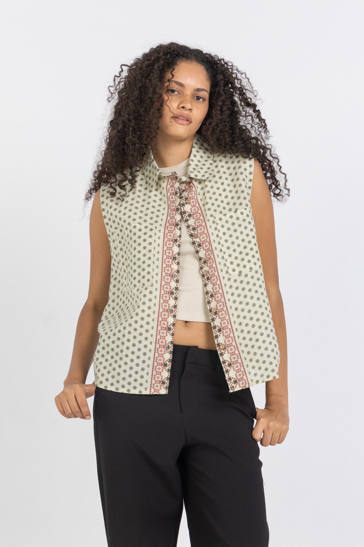 Whispered Fields Linen Vest