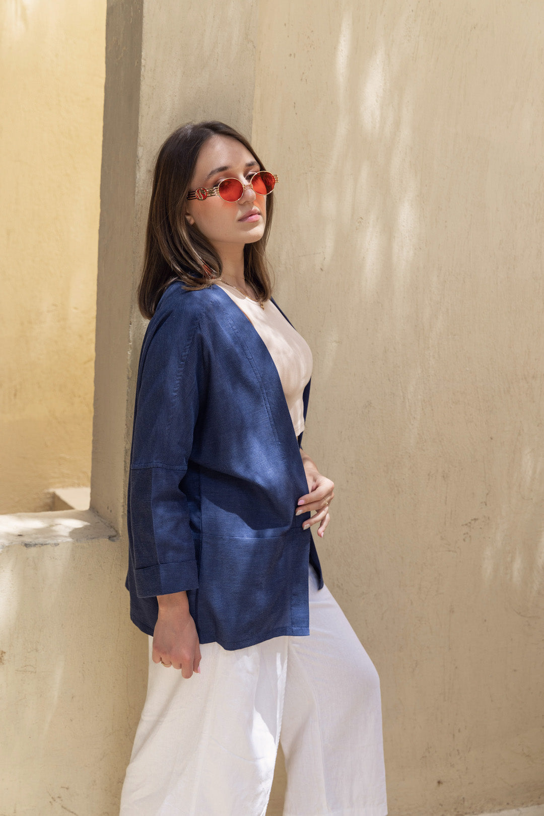 Dark Blue Short Cotton Kimono