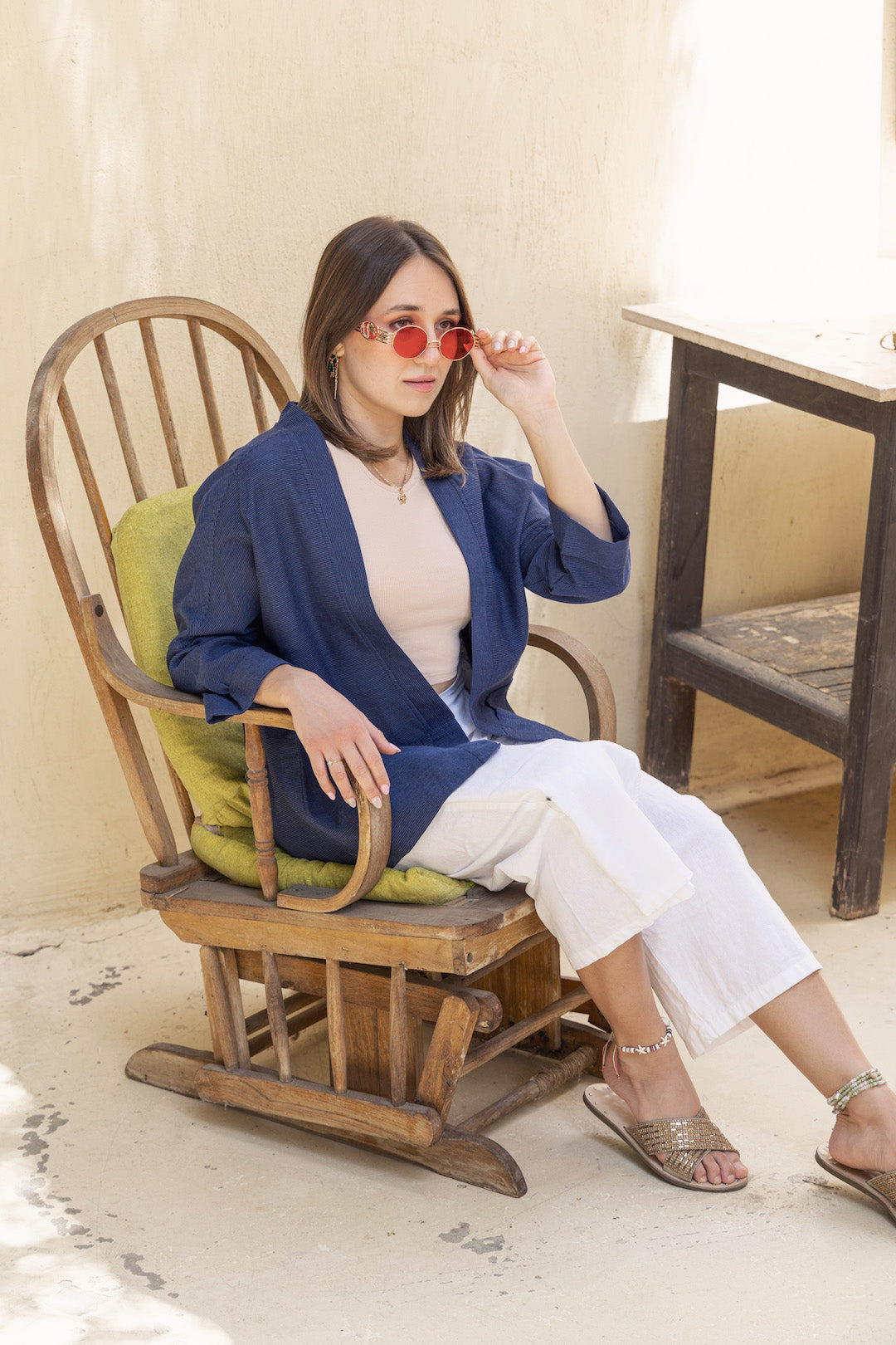 Dark Blue Short Cotton Kimono
