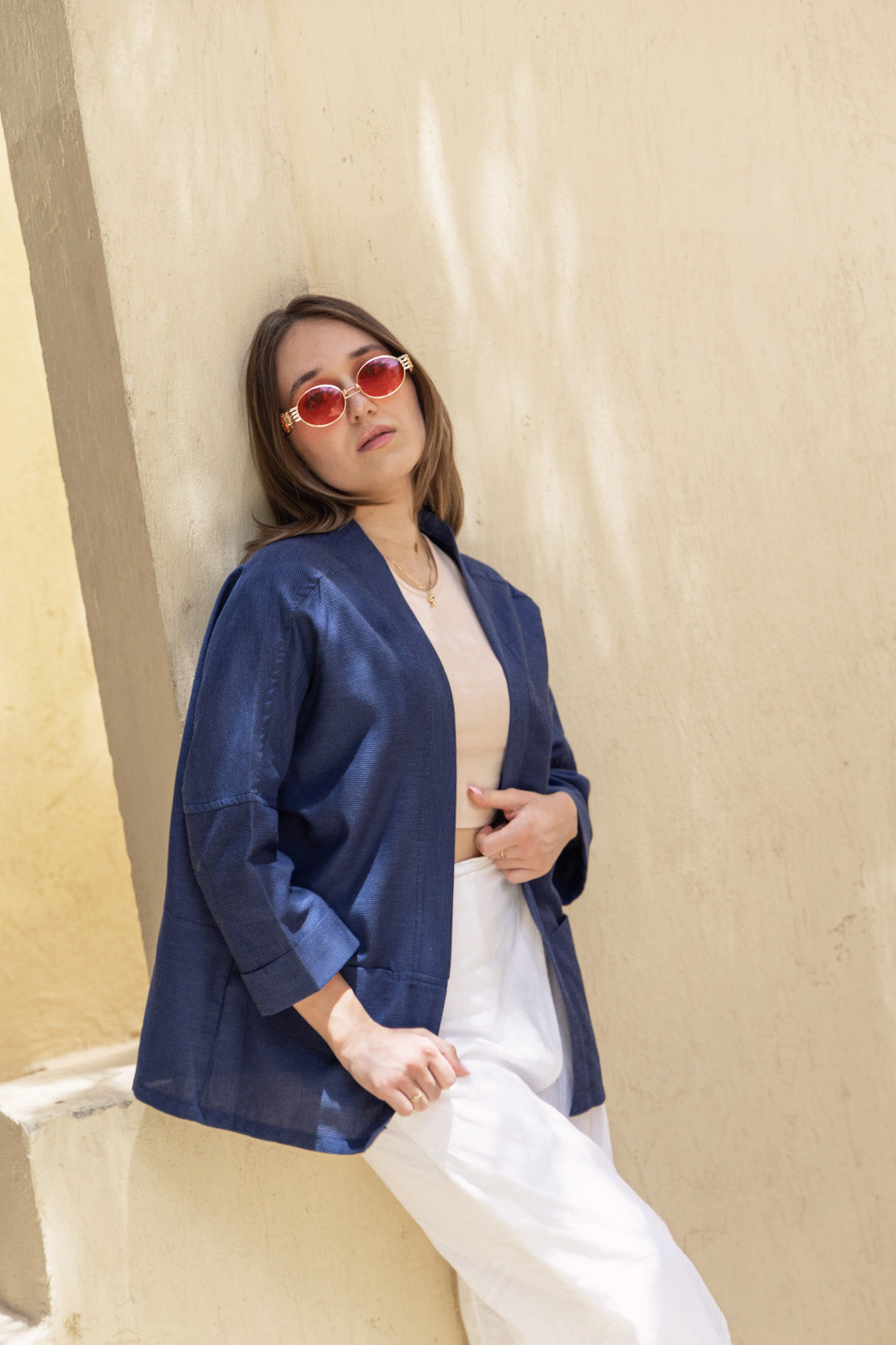 Dark Blue Short Cotton Kimono