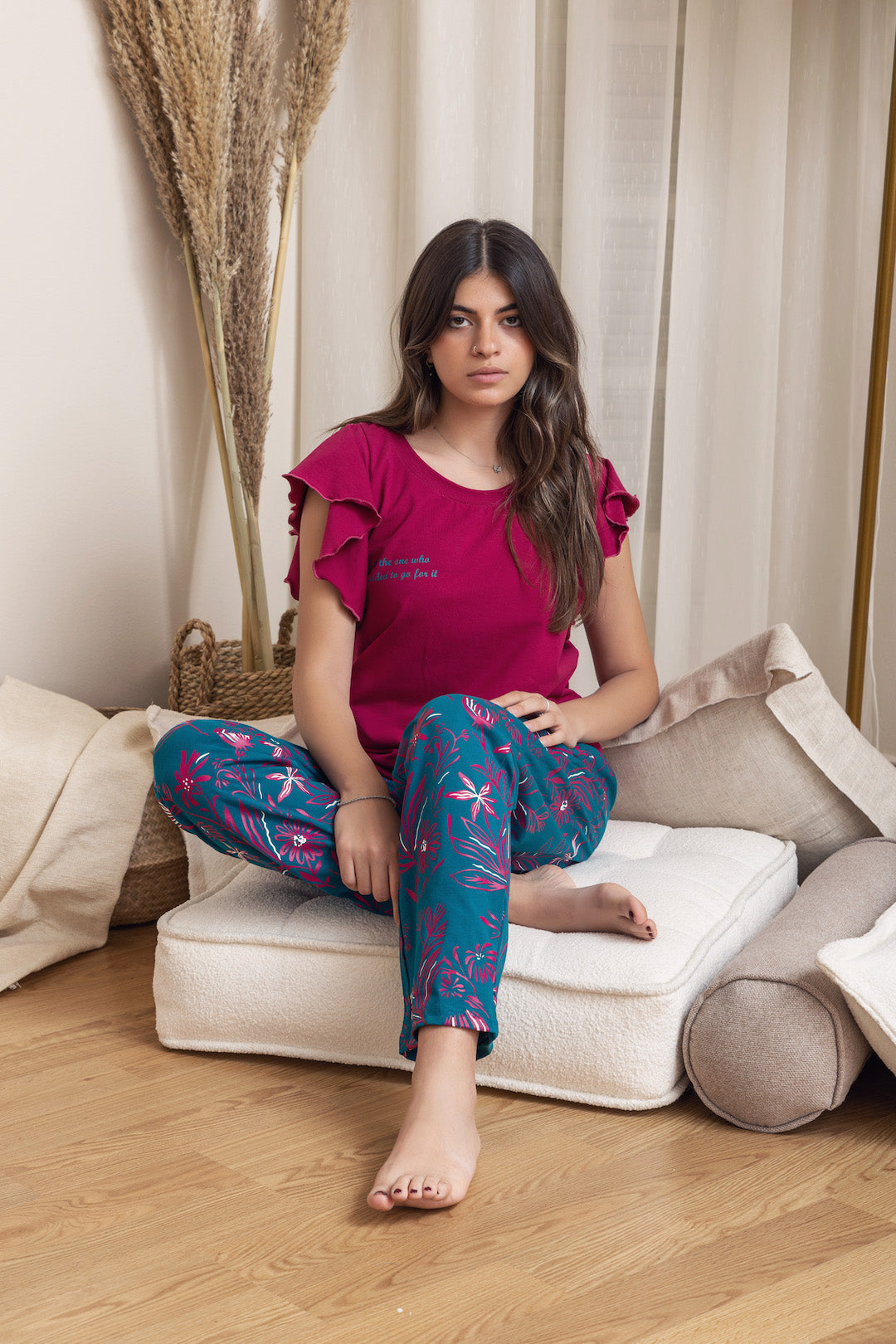 Burgundy Top and Pants Pajama
