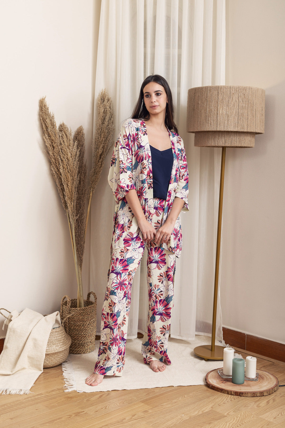 Kimono PJ Set Strap Top - Off-White
