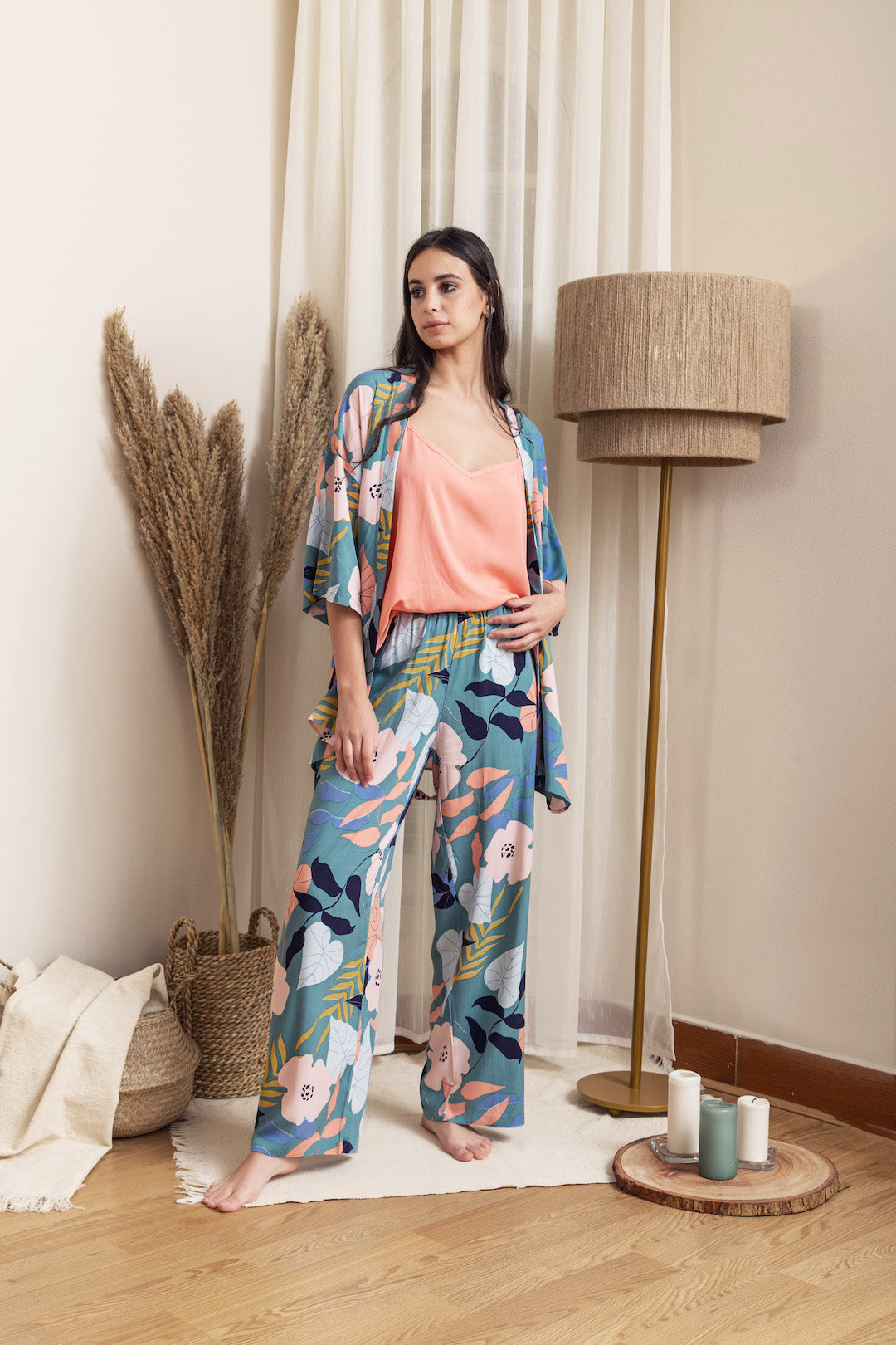 Kimono PJ Set Strap Top - Mint