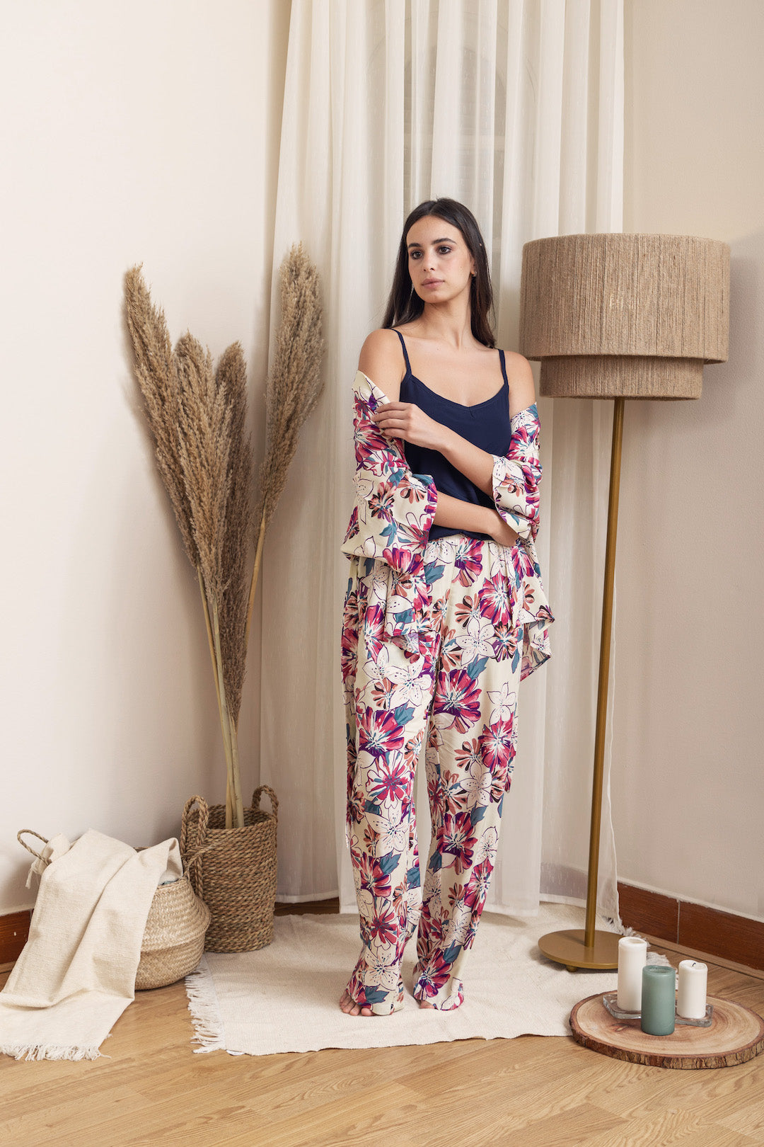 Kimono PJ Set Strap Top - Off-White