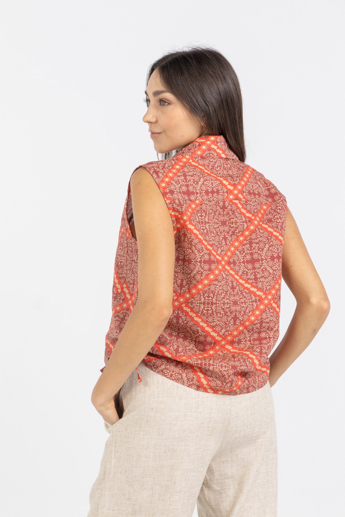 Whispered Fields Linen Vest