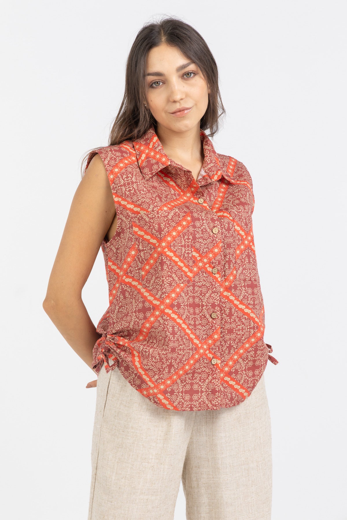 Whispered Fields Linen Vest