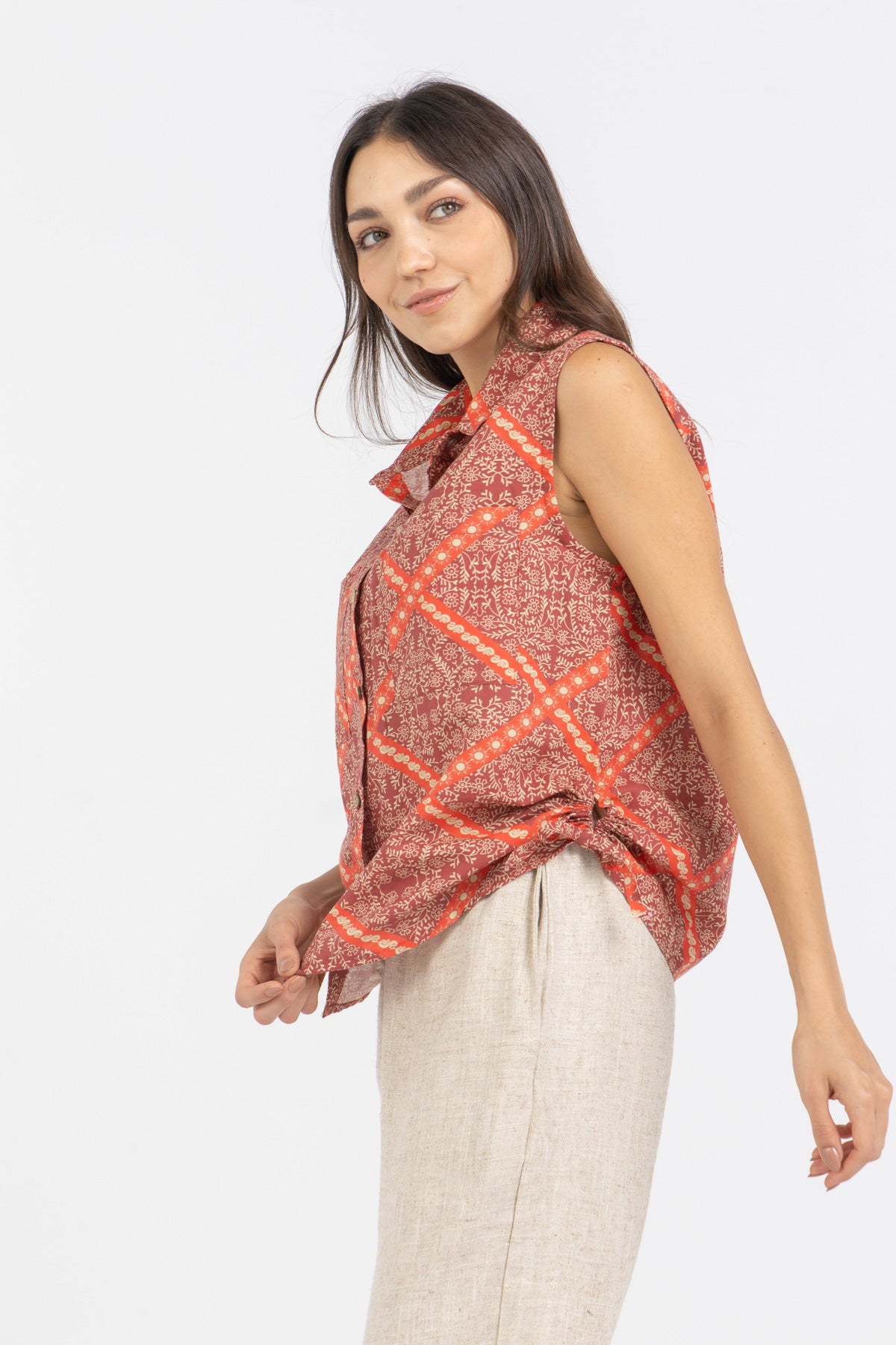 Whispered Fields Linen Vest