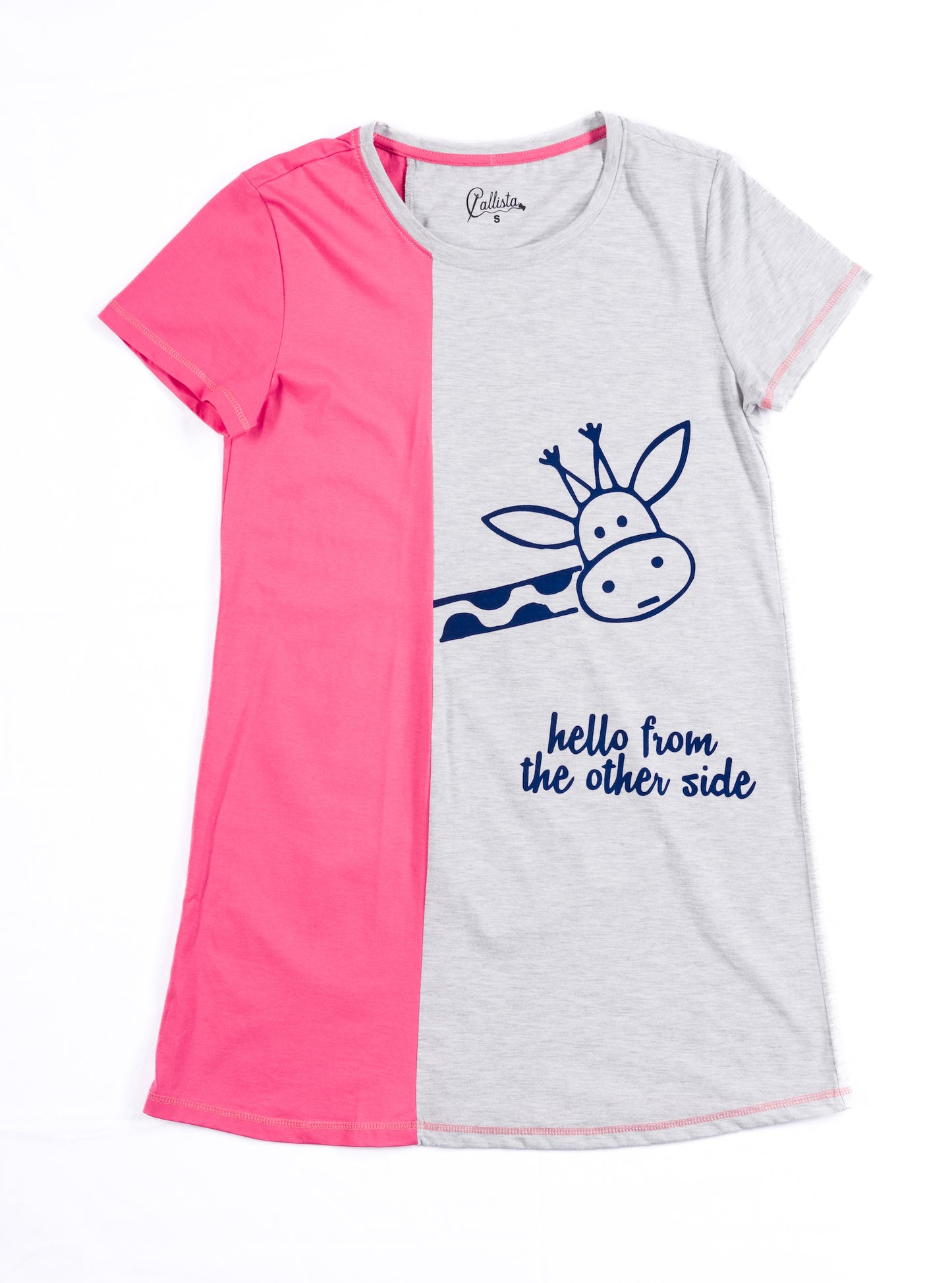 Half Sleeve Night Shirt - Pink