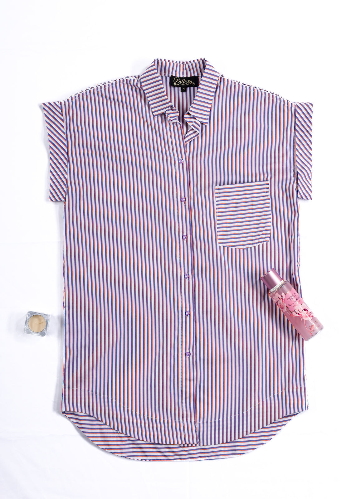 Buttoned Nightshirt - Blue/Orange
