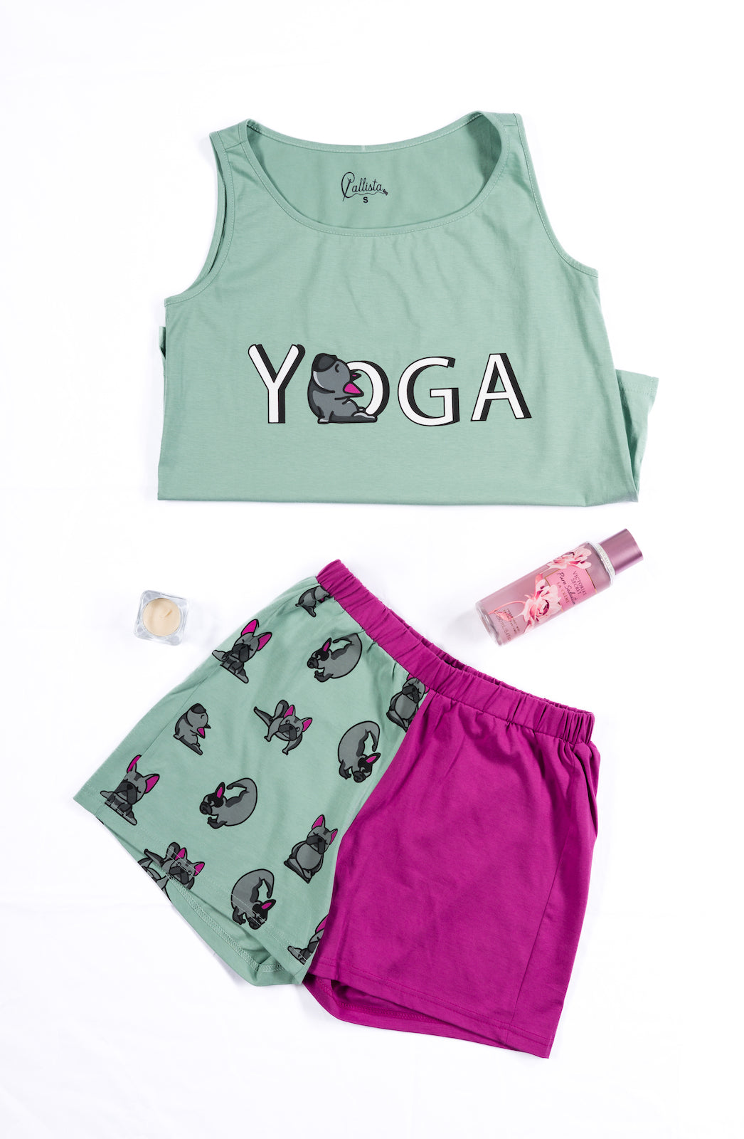 two tone pyjama set - Pistachio