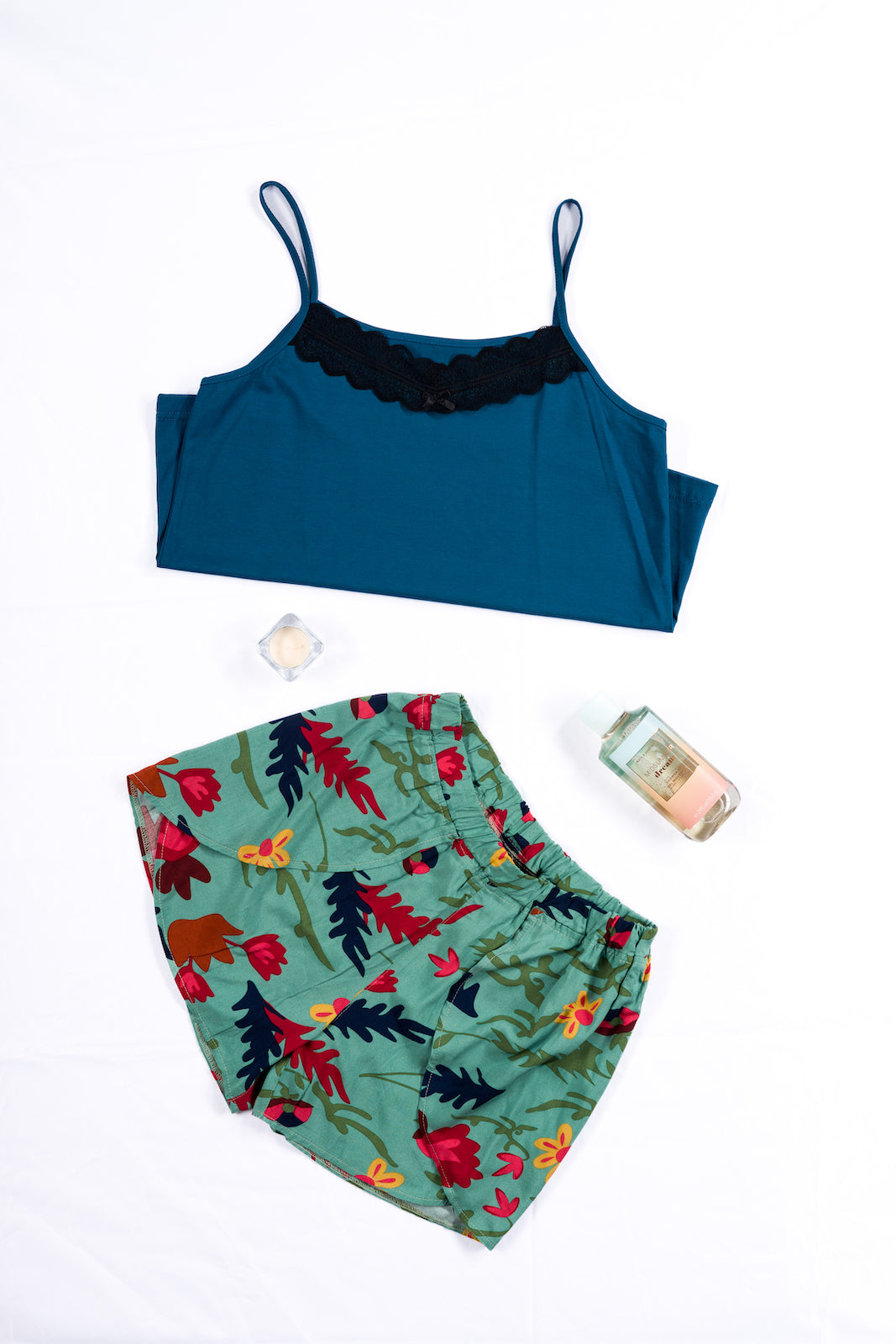 Pyjama (Top-Overlap Shorts) - Petroleum