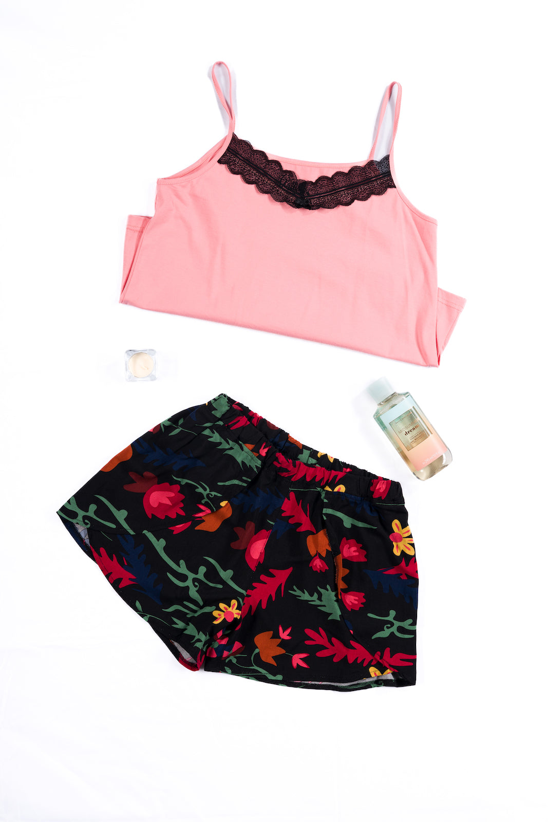 Pyjama (Top-Overlap Shorts) - Black