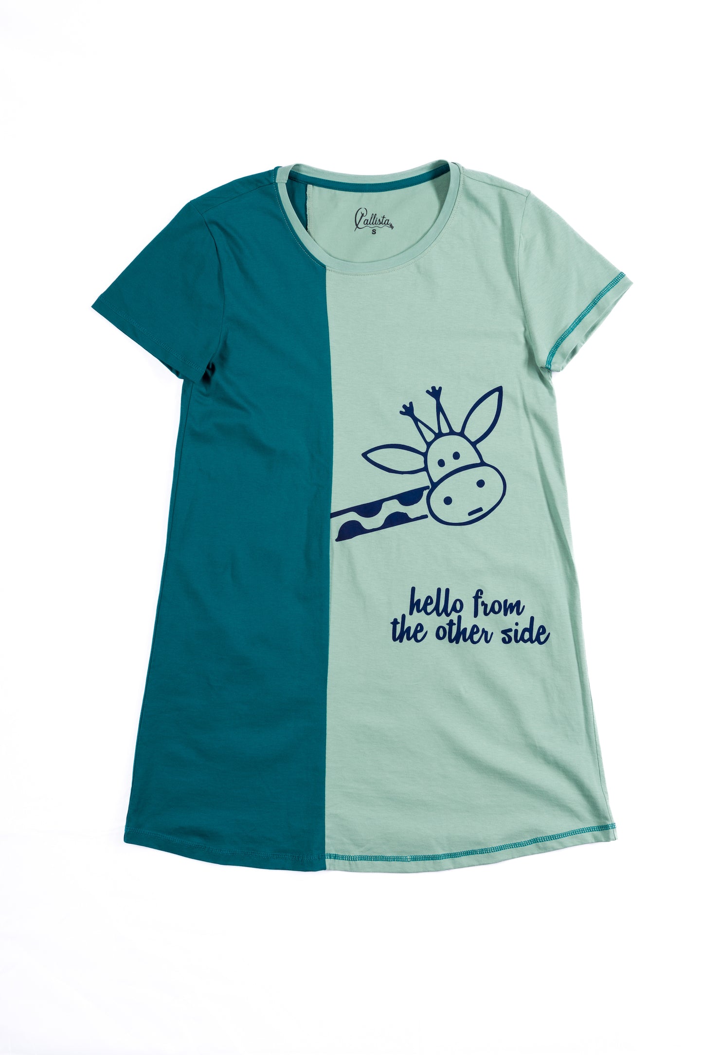 Half Sleeve Night Shirt - Turquoise