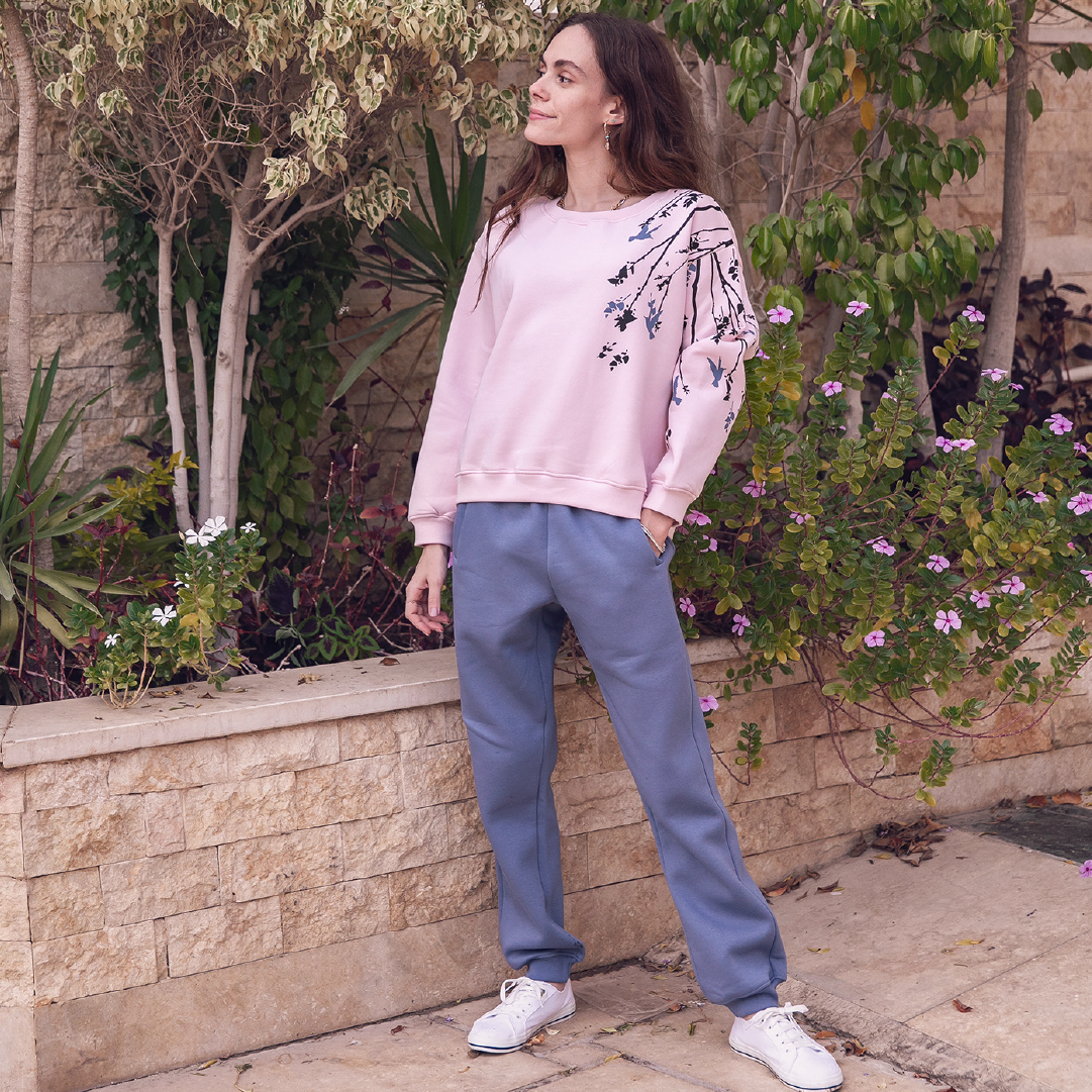 Women winter Pajama Set - Light Rose