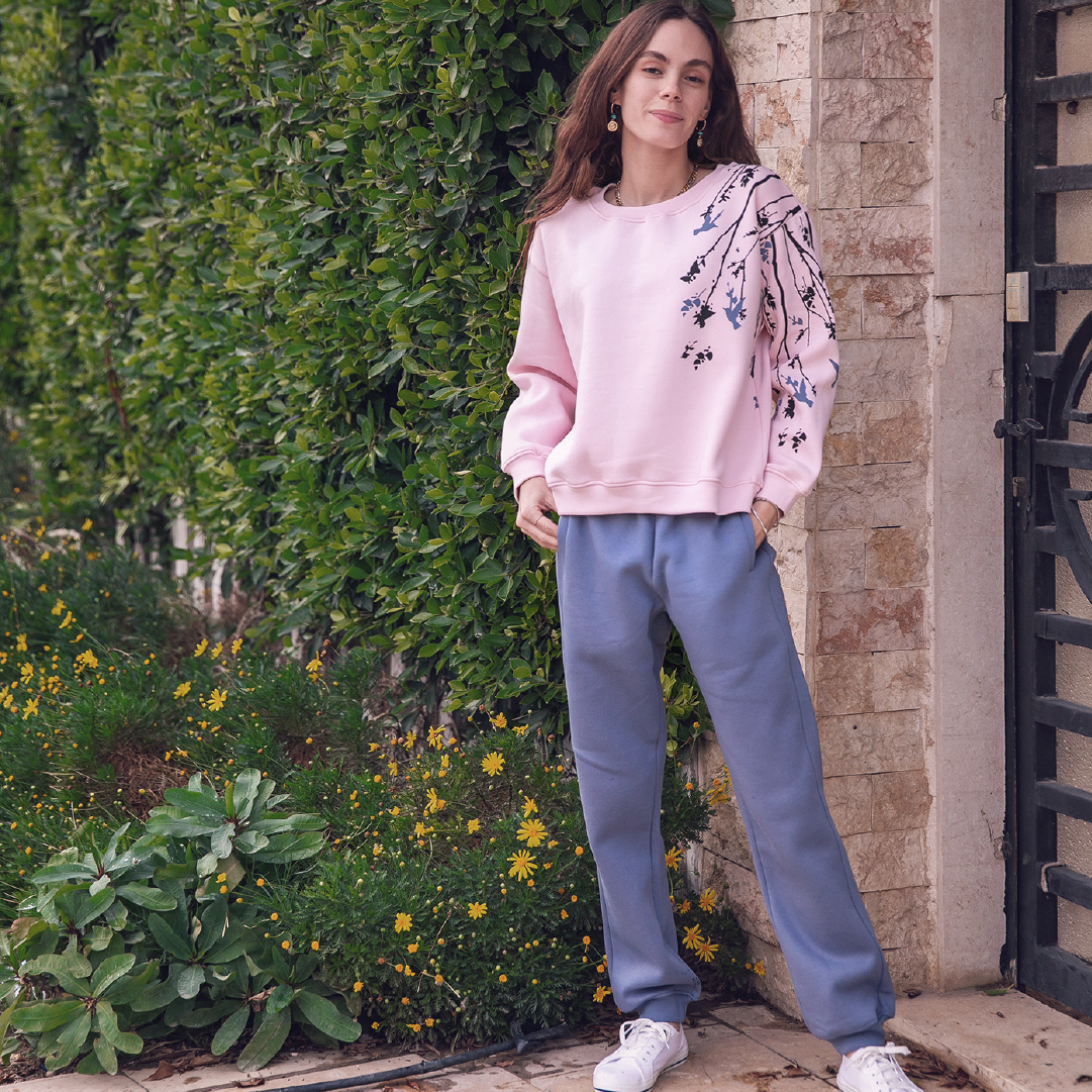 Women winter Pajama Set - Light Rose