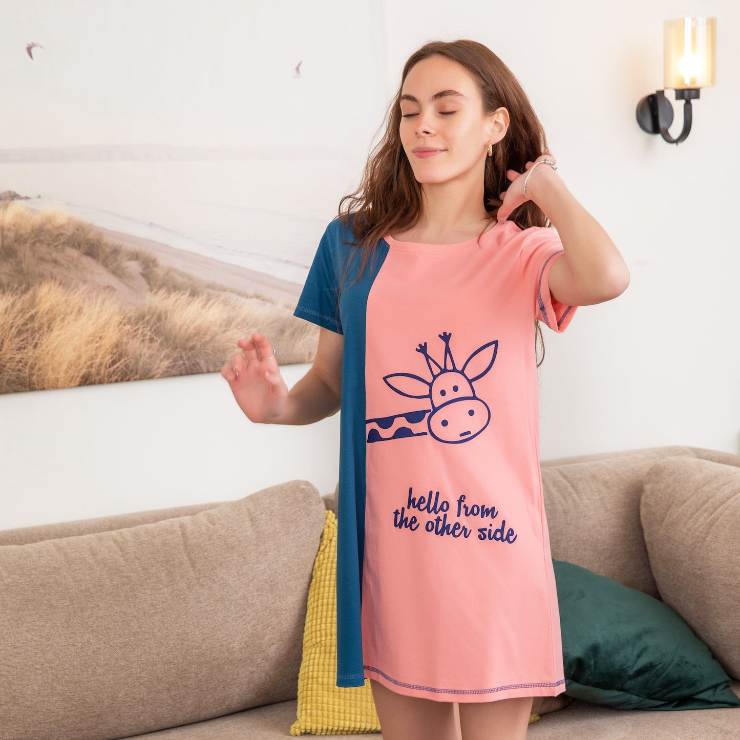 Half Sleeve Night Shirt - Petroleum