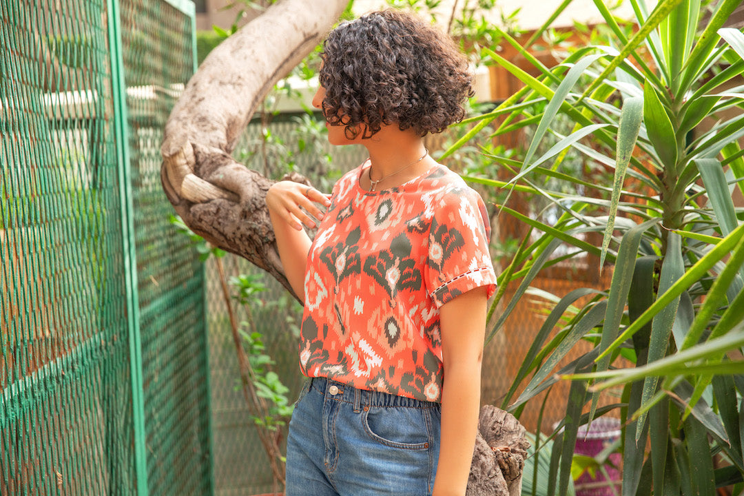 Printed Top - Orange
