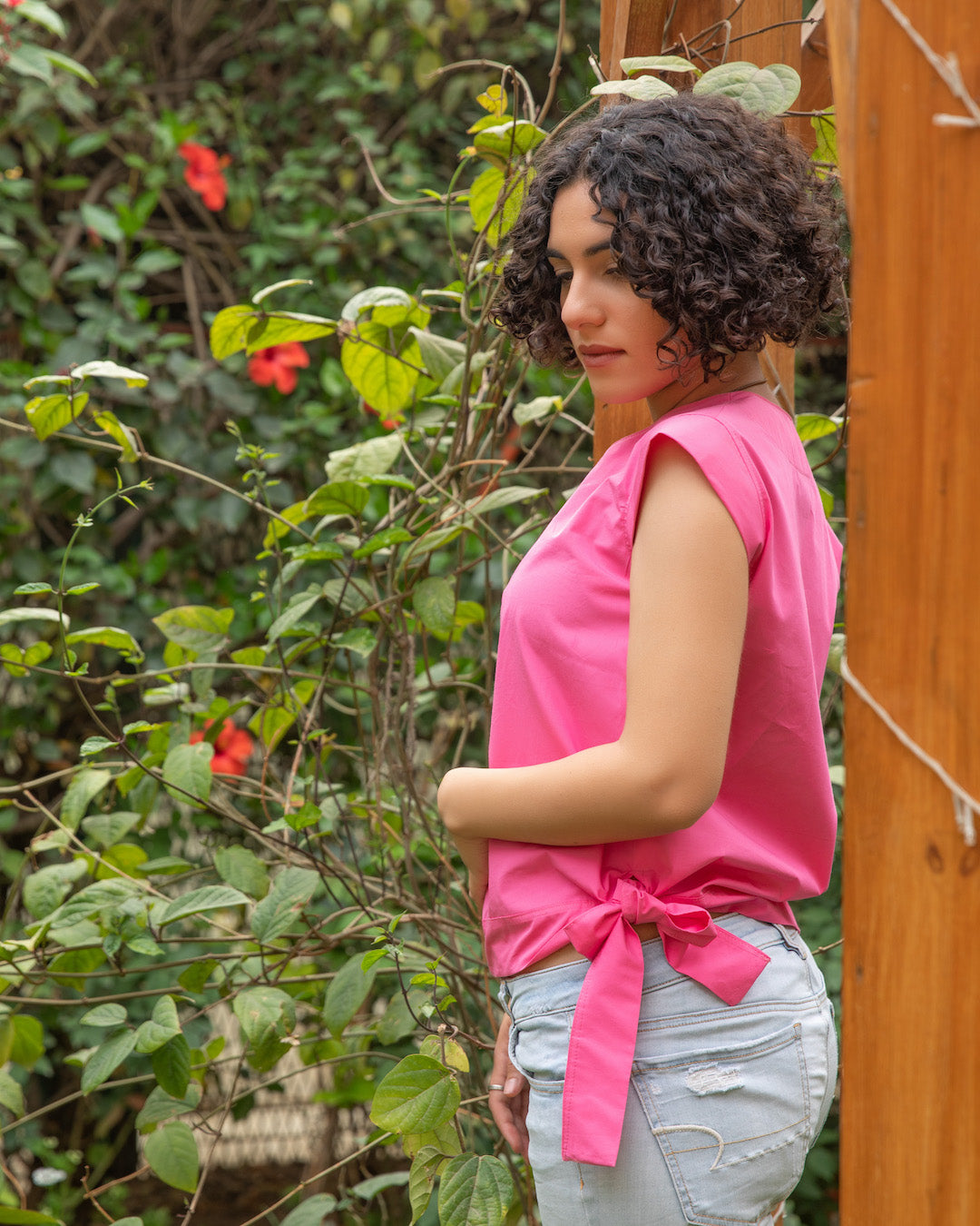 Tie Side Top - Fuchsia