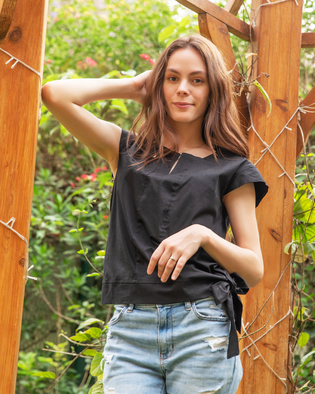 Tie Side Top - Black
