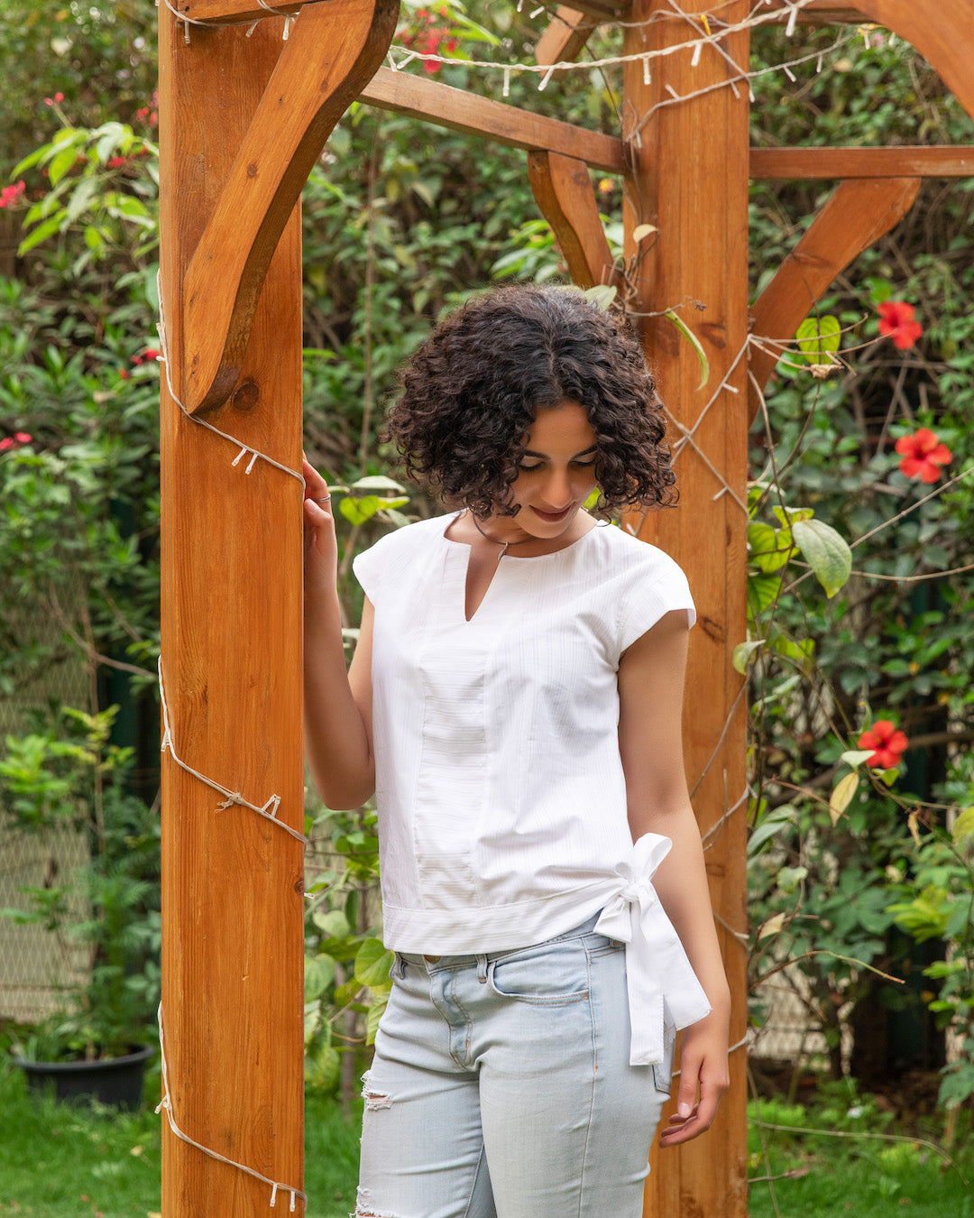 Tie Side Top - Off White