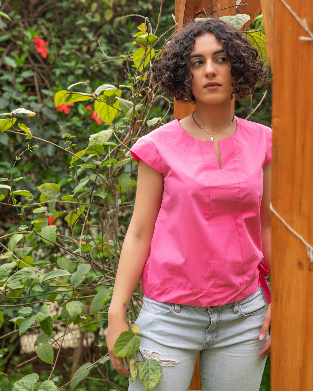 Tie Side Top - Fuchsia