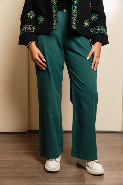 Green Easy-Breezy Linen Pants