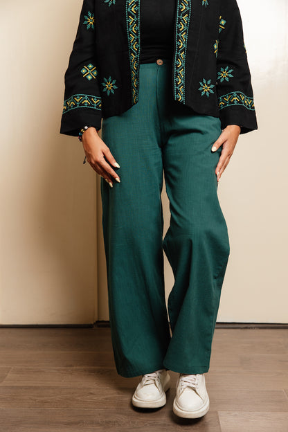 Green Easy-Breezy Linen Pants