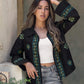 Black Summer Linen Embroidered Jacket
