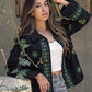 Black Summer Linen Embroidered Jacket