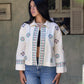 Beige Summer Linen Embroidered Jacket