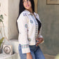 Beige Summer Linen Embroidered Jacket