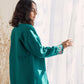 Embroidered Tweed Coat - Green