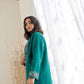 Embroidered Tweed Coat - Green