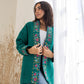 Embroidered Tweed Coat - Green