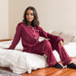 Maroon Plain Buttoned PJ