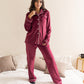 Maroon Plain Buttoned PJ
