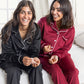 Maroon Plain Buttoned PJ