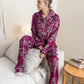 Floral burgundy Buttoned PJ