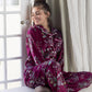 Floral burgundy Buttoned PJ