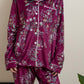 Floral burgundy Buttoned PJ