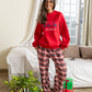 Puff Sleeve Pajama Set - Red